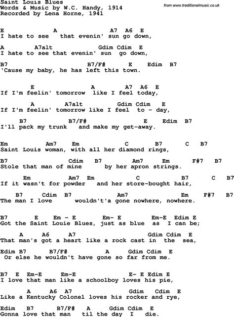 st louis blues lyrics.